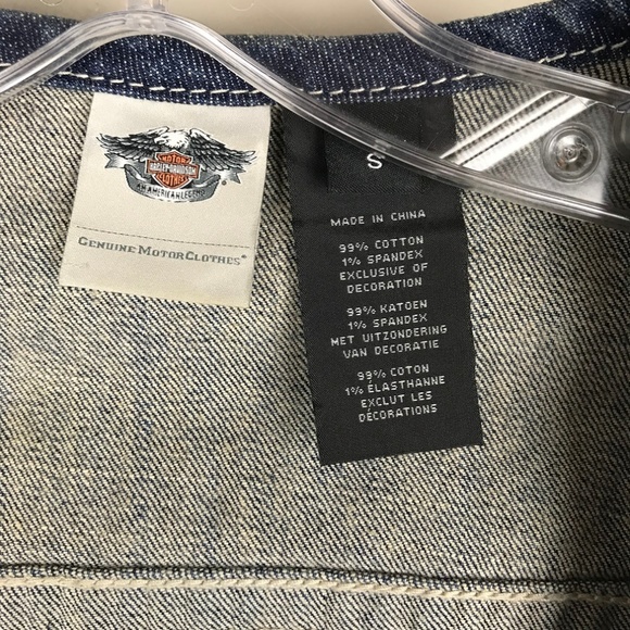 Harley Davidson Denim Blue Jean Vest Women's Small - Picture 4 of 7